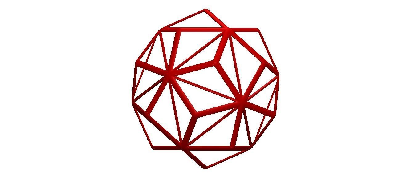 Wireframe Shape Small Triambic Icosahedron 3D print model_41