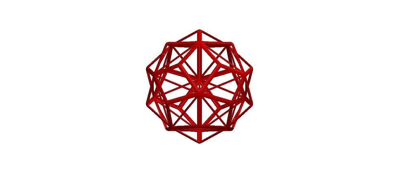 Wireframe Shape Small Triambic Icosahedron 3D print model_29
