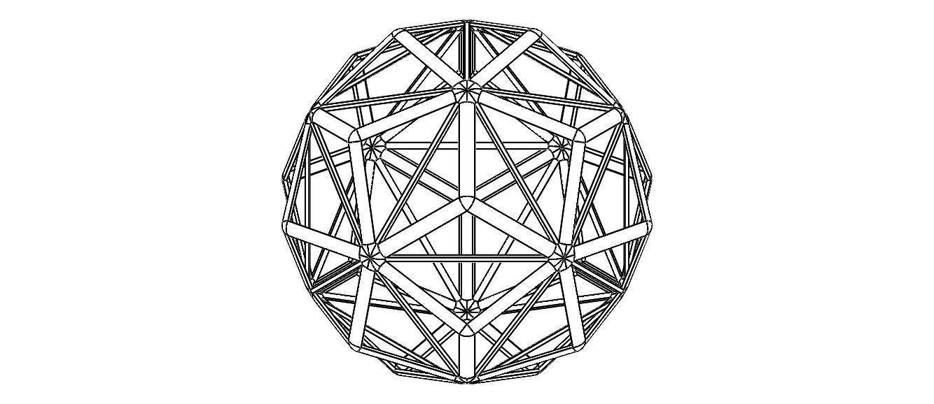 Wireframe Shape Small Triambic Icosahedron 3D print model_30