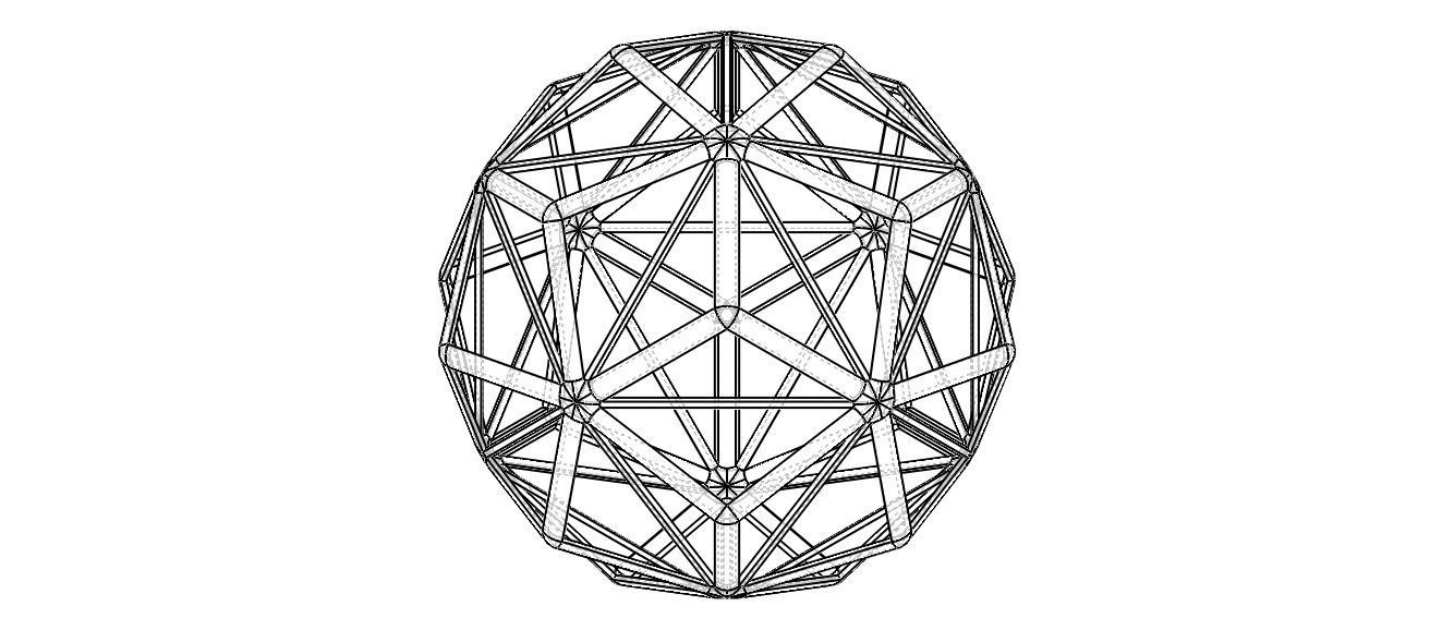 Wireframe Shape Small Triambic Icosahedron 3D print model_31