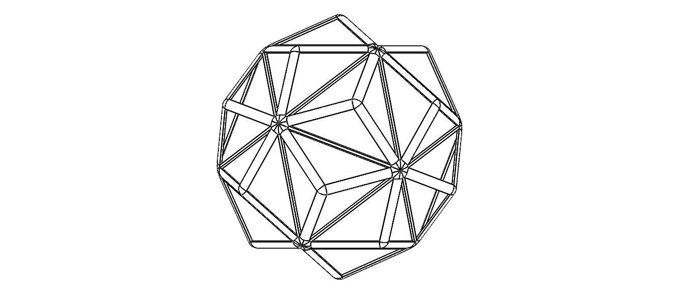 Wireframe Shape Small Triambic Icosahedron 3D print model_38