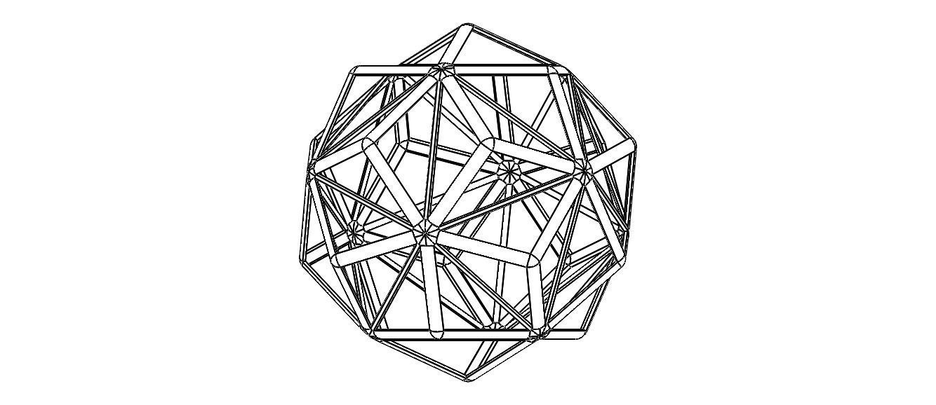 Wireframe Shape Small Triambic Icosahedron 3D print model_34