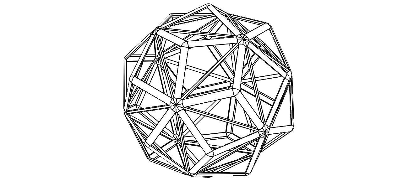 Wireframe Shape Small Triambic Icosahedron 3D print model_2