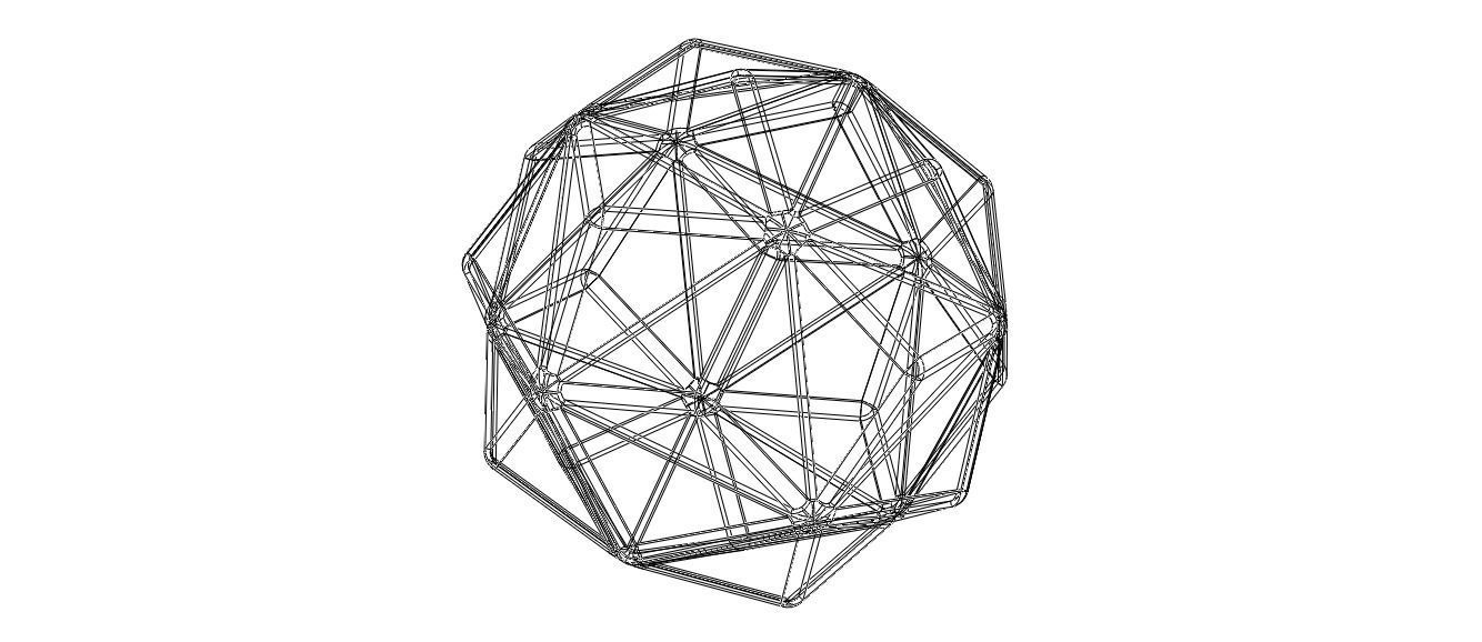 Wireframe Shape Small Triambic Icosahedron 3D print model_8