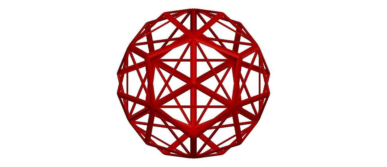 Wireframe Shape Small Triambic Icosahedron 3D print model_33