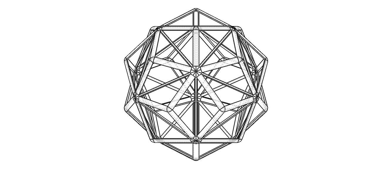 Wireframe Shape Small Triambic Icosahedron 3D print model_23