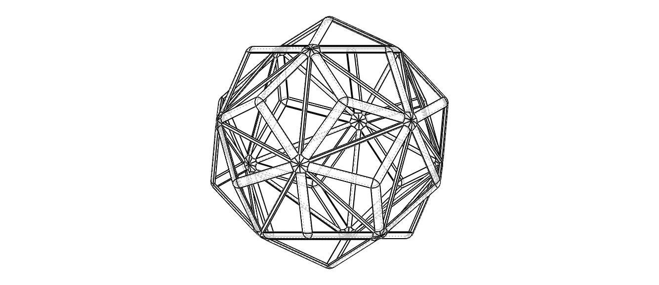 Wireframe Shape Small Triambic Icosahedron 3D print model_35