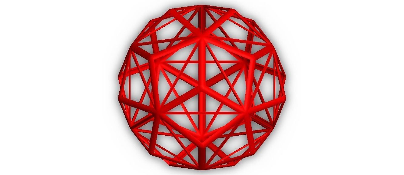 Wireframe Shape Small Triambic Icosahedron 3D print model_17