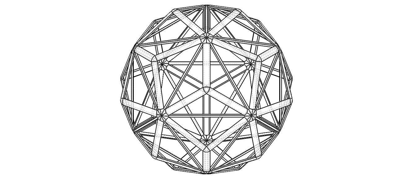 Wireframe Shape Small Triambic Icosahedron 3D print model_15