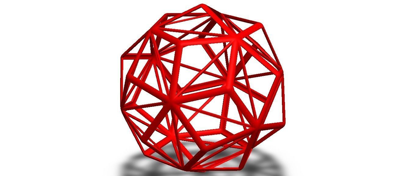 Wireframe Shape Small Triambic Icosahedron 3D print model_5