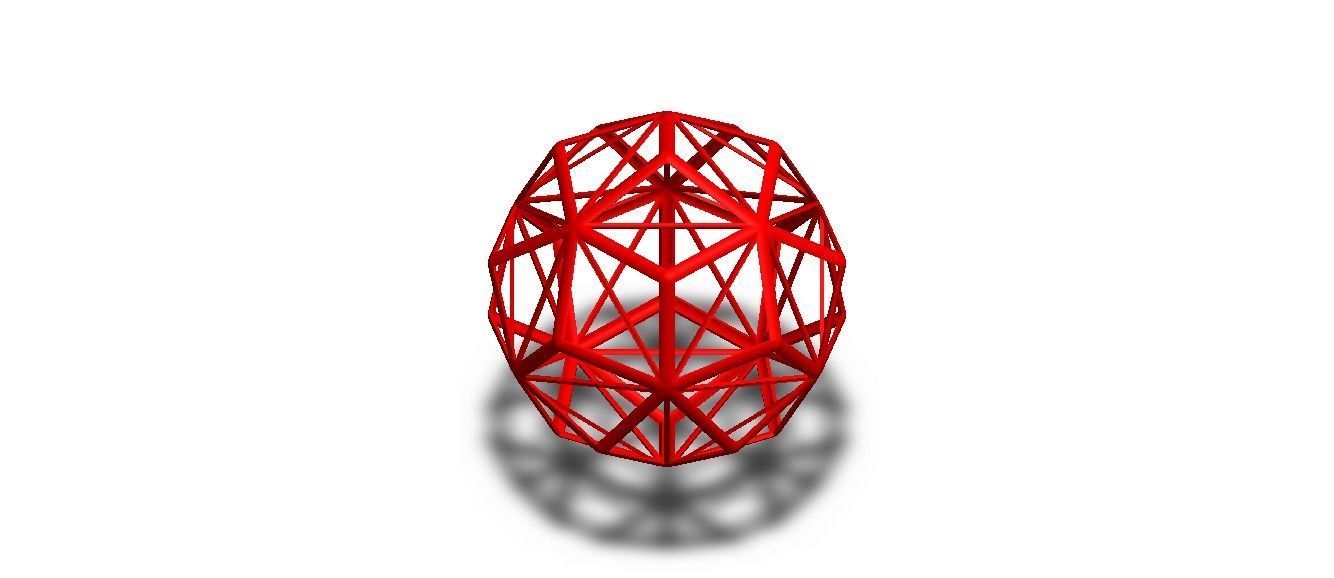 Wireframe Shape Small Triambic Icosahedron 3D print model_21