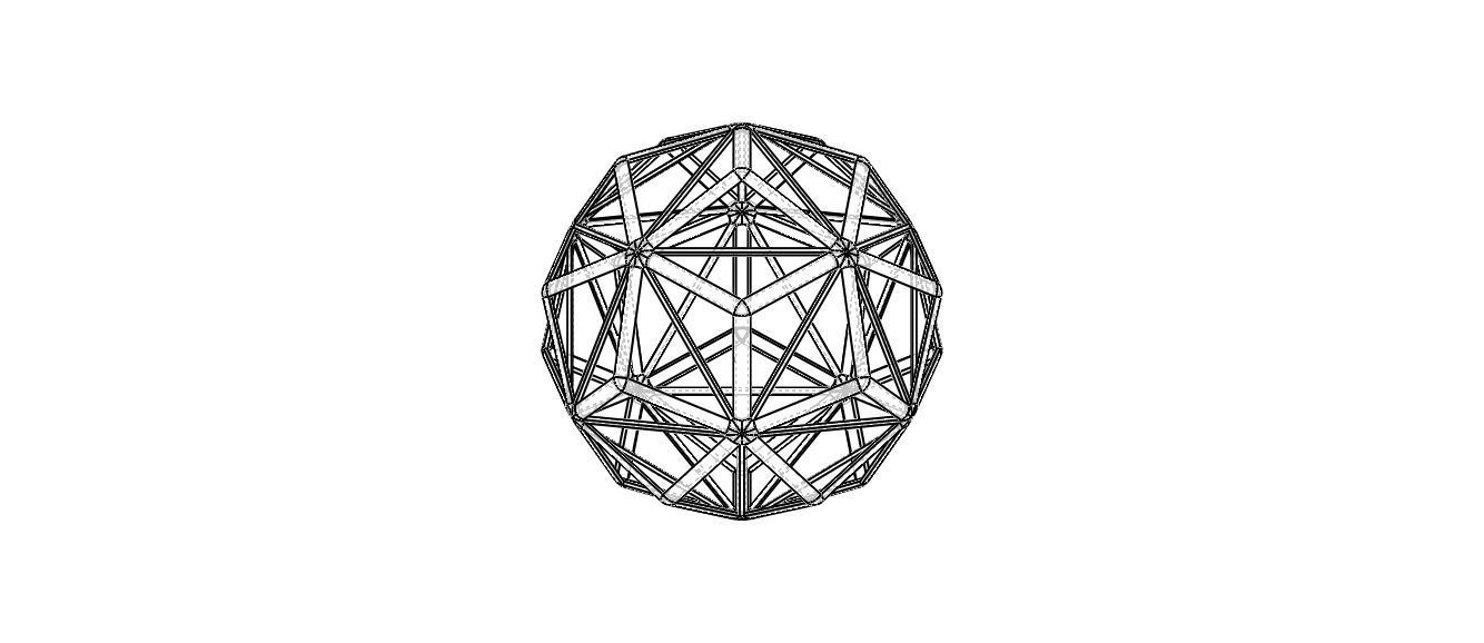 Wireframe Shape Small Triambic Icosahedron 3D print model_19