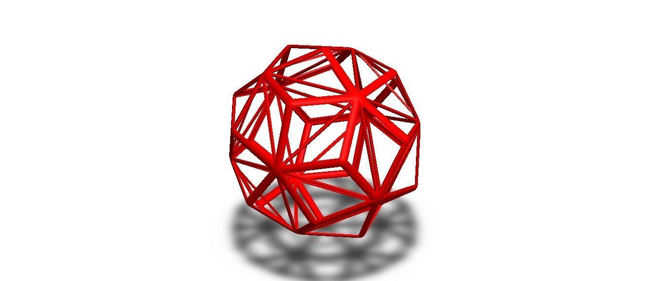 Wireframe Shape Small Triambic Icosahedron 3D print model_13