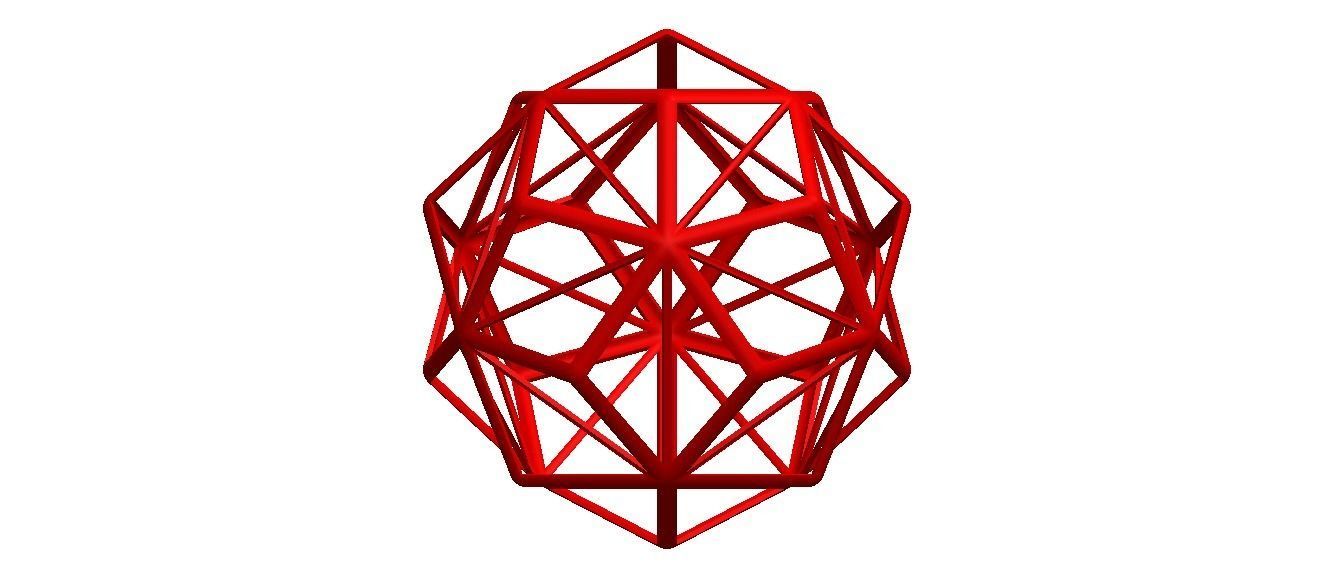 Wireframe Shape Small Triambic Icosahedron 3D print model_25