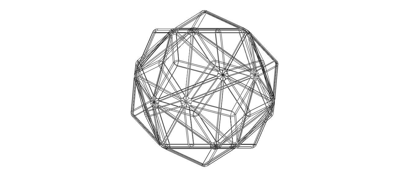 Wireframe Shape Small Triambic Icosahedron 3D print model_36