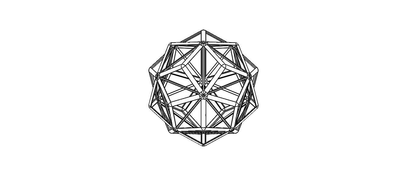 Wireframe Shape Small Triambic Icosahedron 3D print model_26