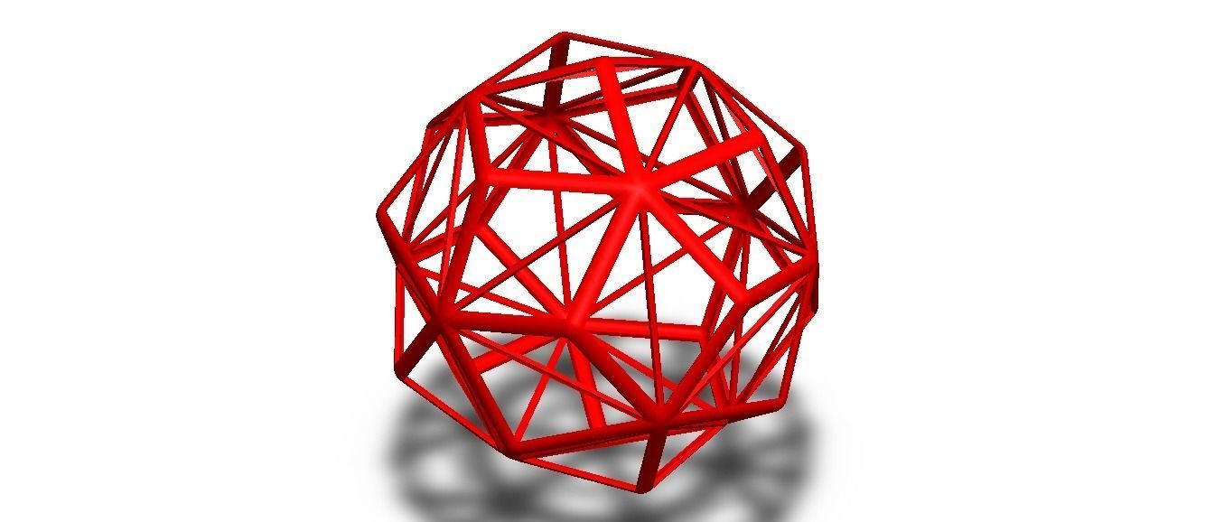 Wireframe Shape Small Triambic Icosahedron 3D print model_9