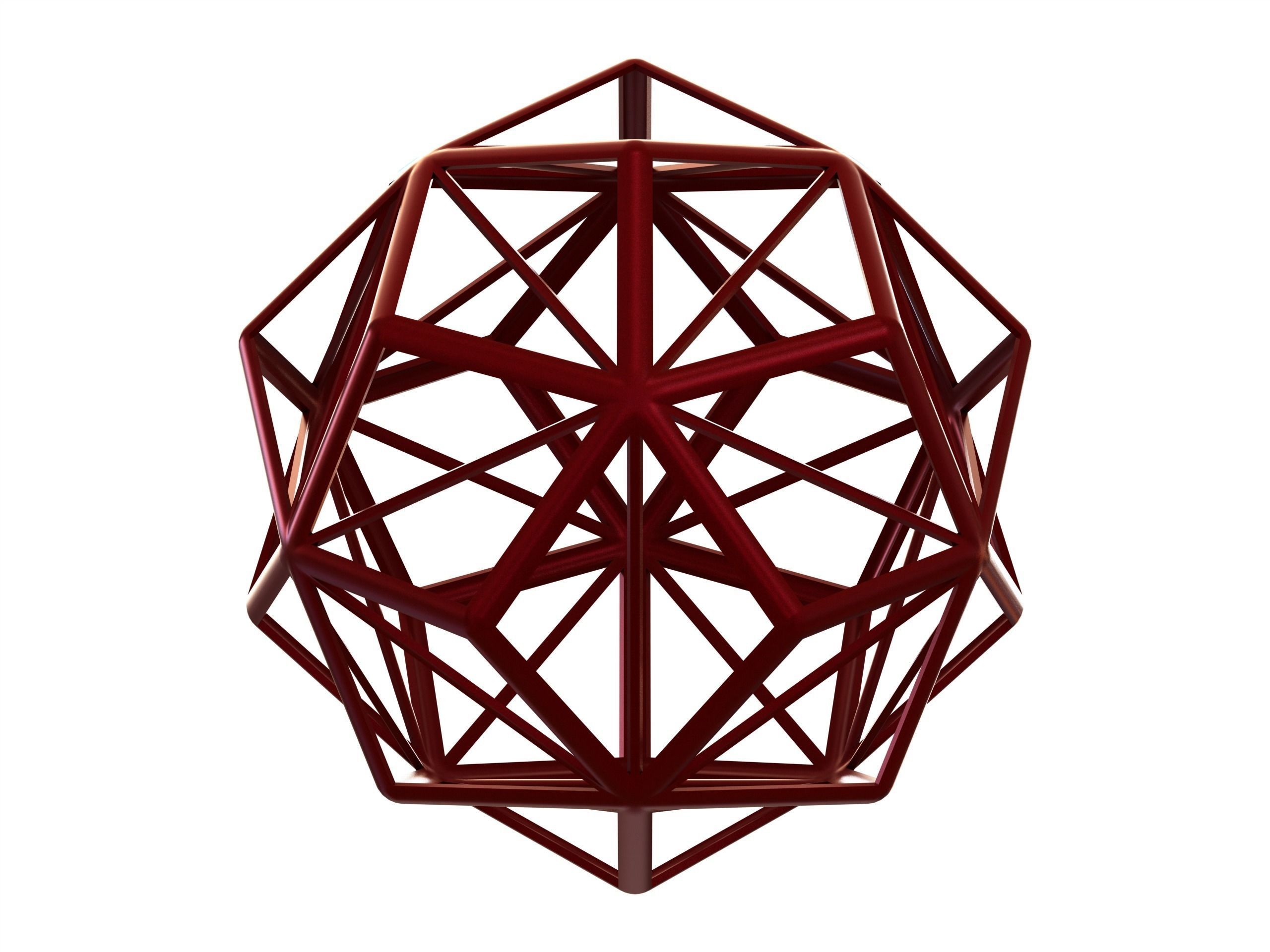 Wireframe Shape Small Triambic Icosahedron 3D print model_1
