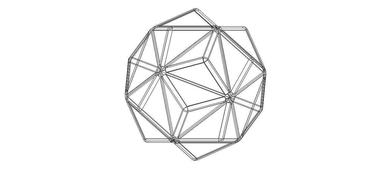 Wireframe Shape Small Triambic Icosahedron 3D print model_40