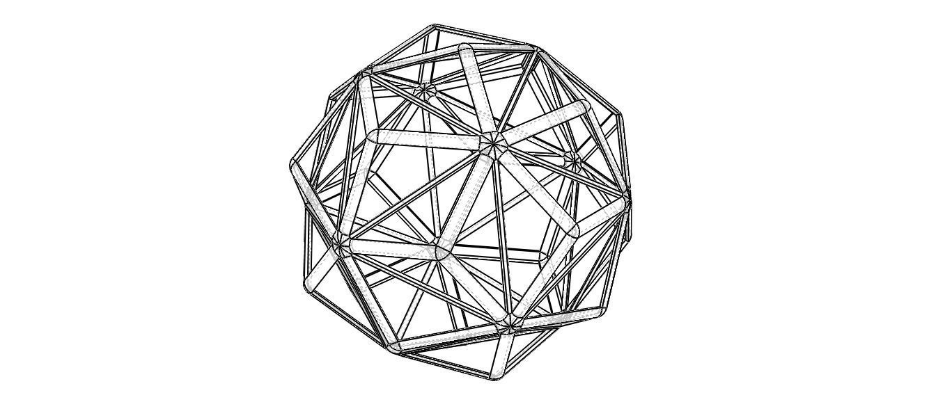 Wireframe Shape Small Triambic Icosahedron 3D print model_7