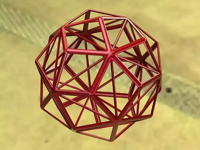 Wireframe Shape Small Triambic Icosahedron 3D print model