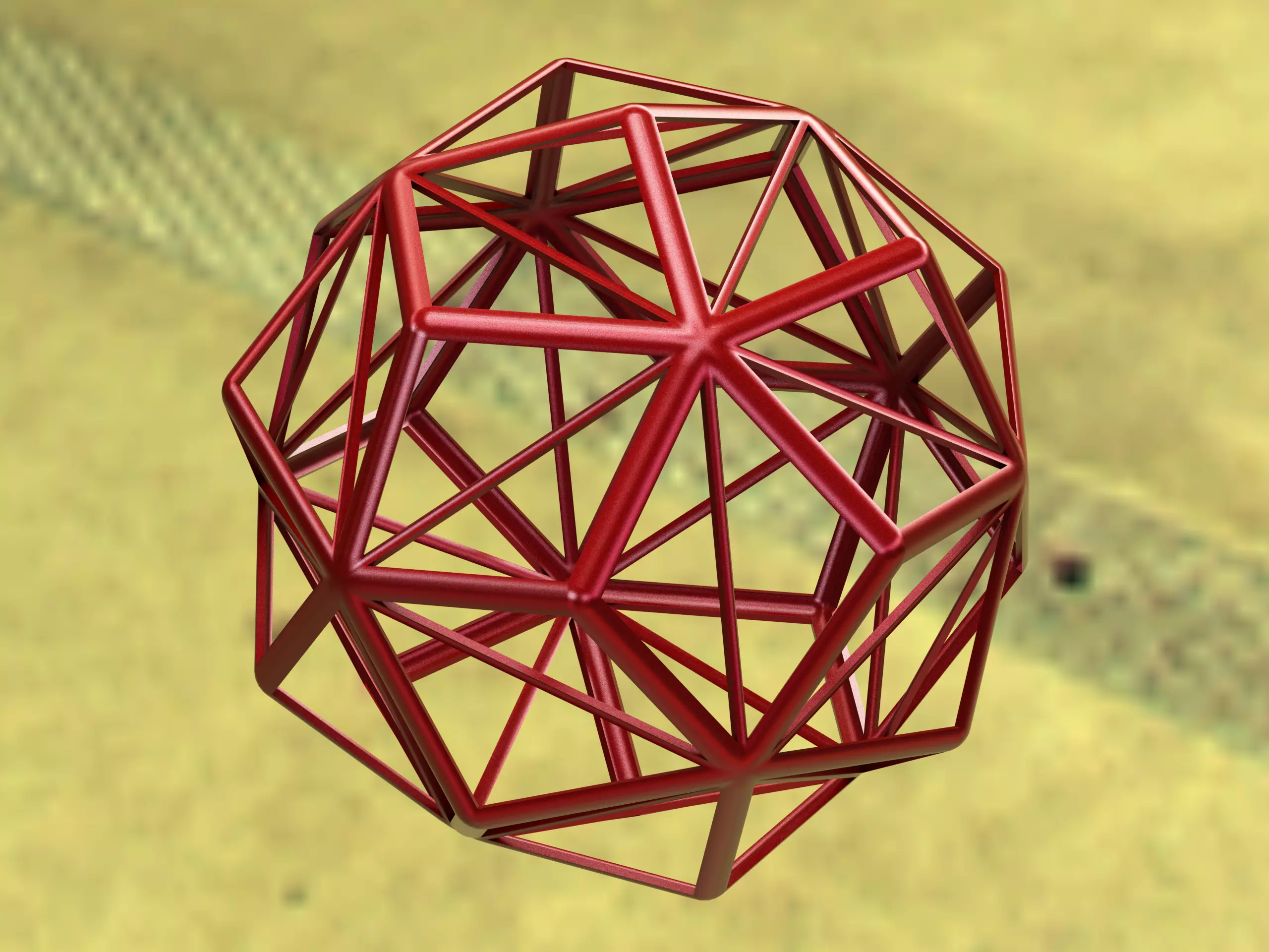 Wireframe Shape Small Triambic Icosahedron 3D print model_0
