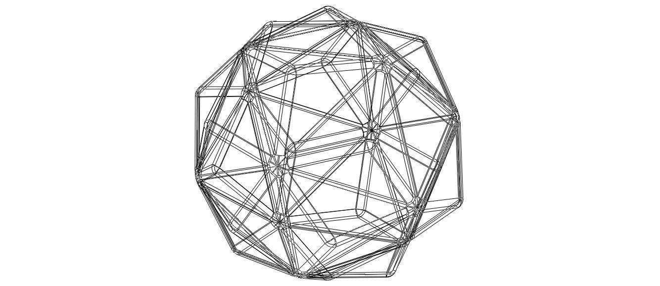 Wireframe Shape Small Triambic Icosahedron 3D print model_4