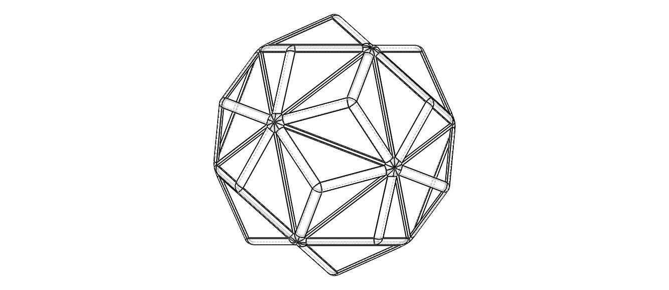 Wireframe Shape Small Triambic Icosahedron 3D print model_39