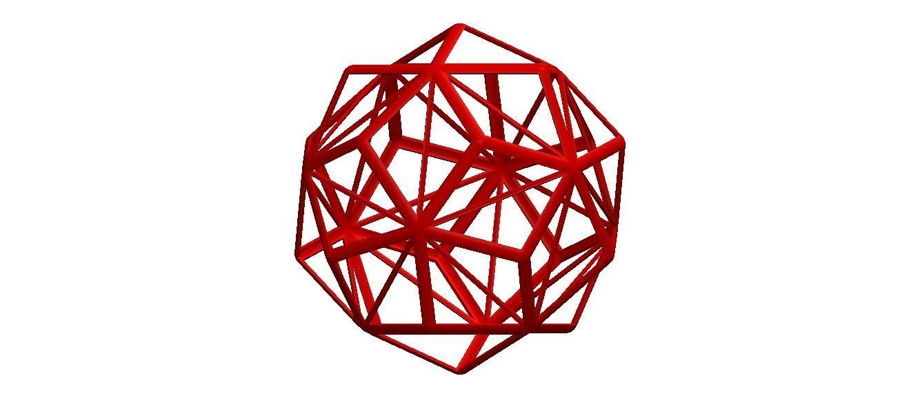 Wireframe Shape Small Triambic Icosahedron 3D print model_37