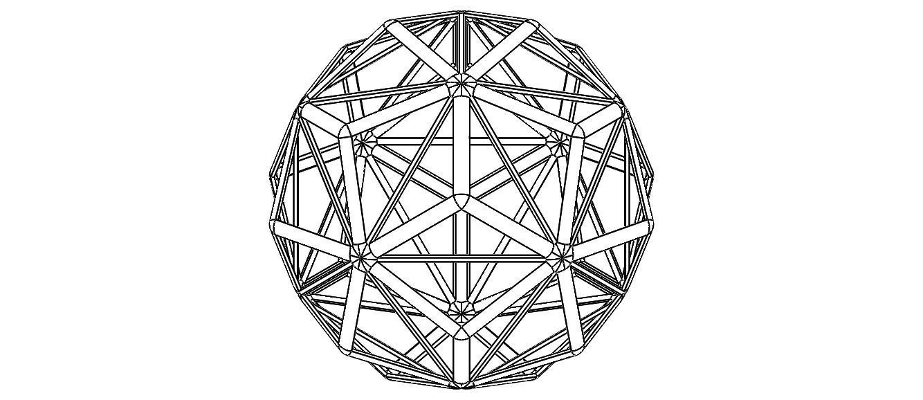 Wireframe Shape Small Triambic Icosahedron 3D print model_14