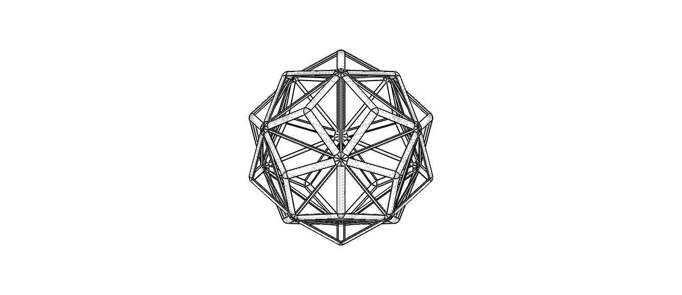 Wireframe Shape Small Triambic Icosahedron 3D print model_27