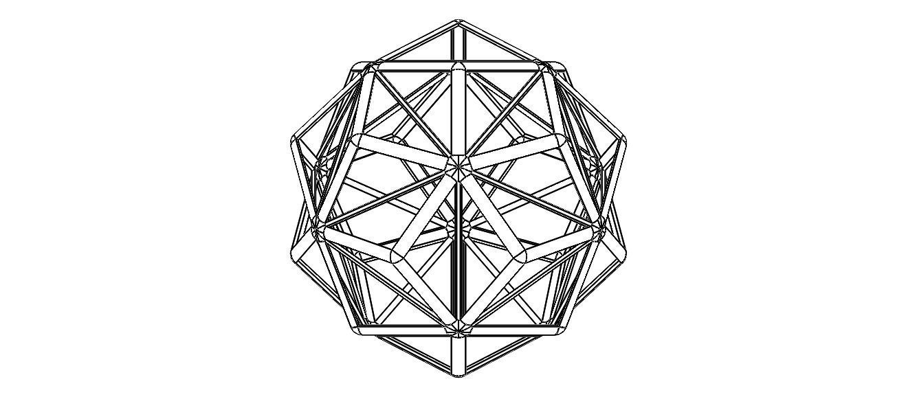 Wireframe Shape Small Triambic Icosahedron 3D print model_22