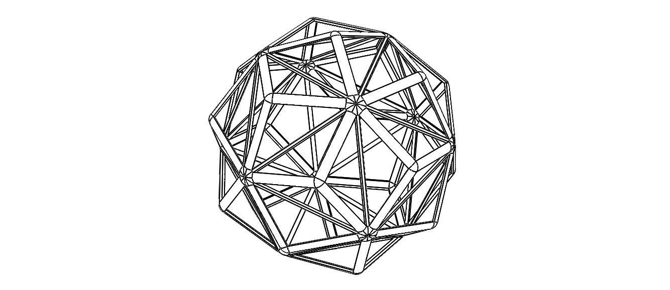 Wireframe Shape Small Triambic Icosahedron 3D print model_6