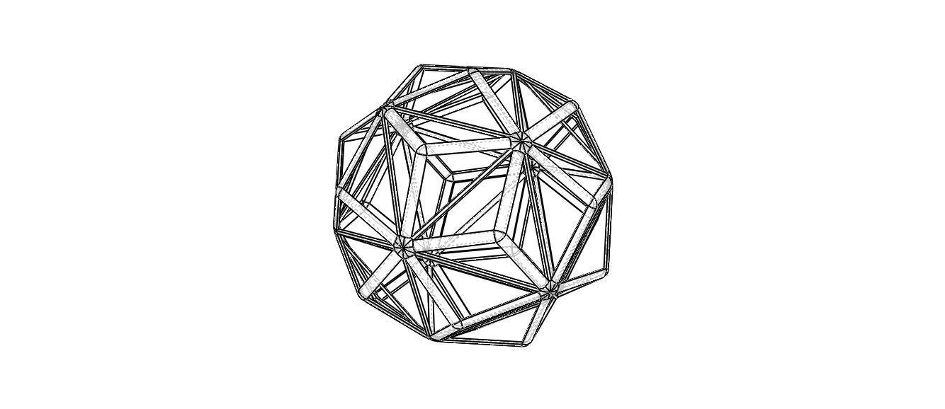 Wireframe Shape Small Triambic Icosahedron 3D print model_11