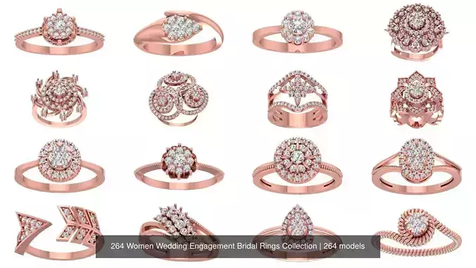 264 Women Wedding Engagement Bridal Rings Collection 