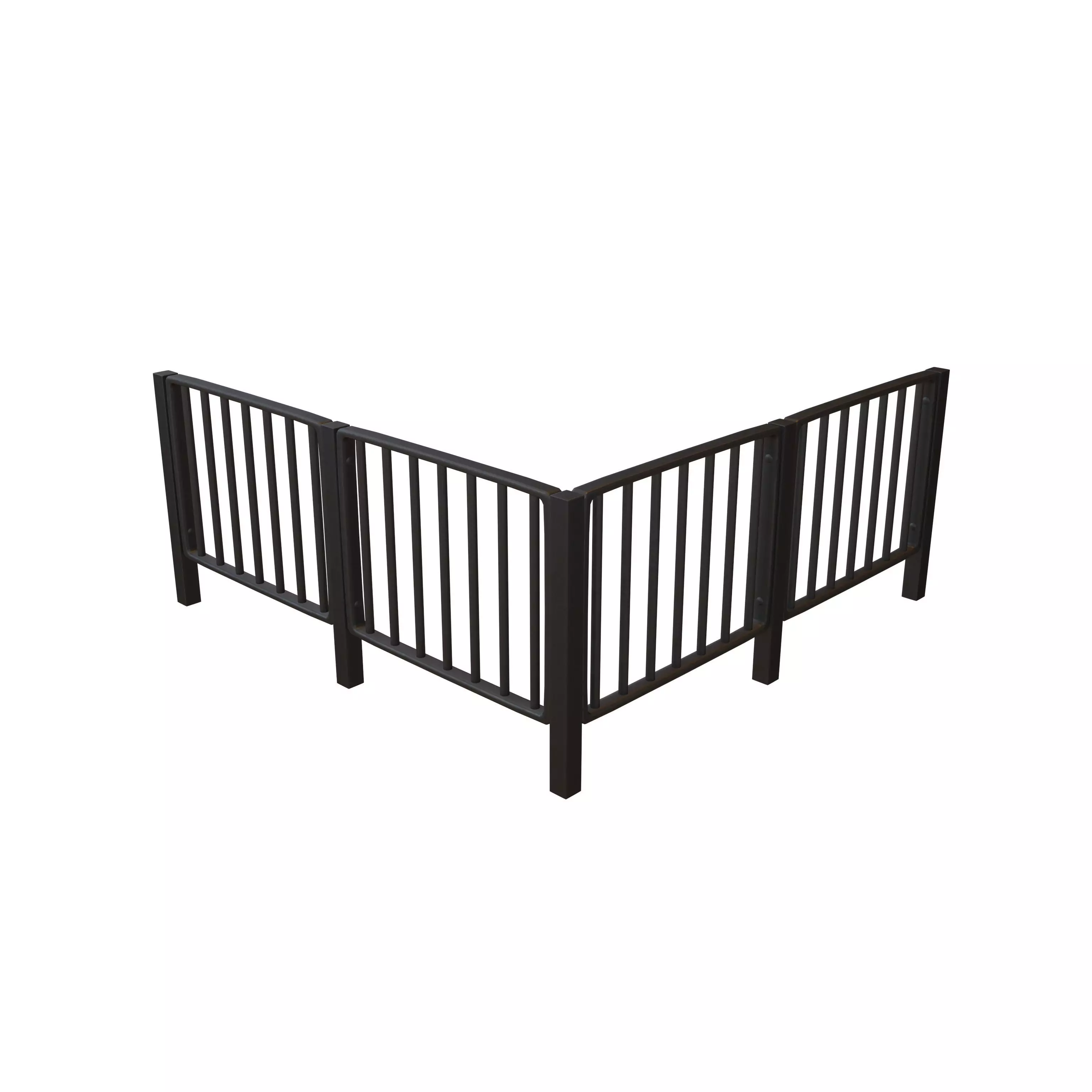 Iron Street Fence V3 002 Low-poly 3D model