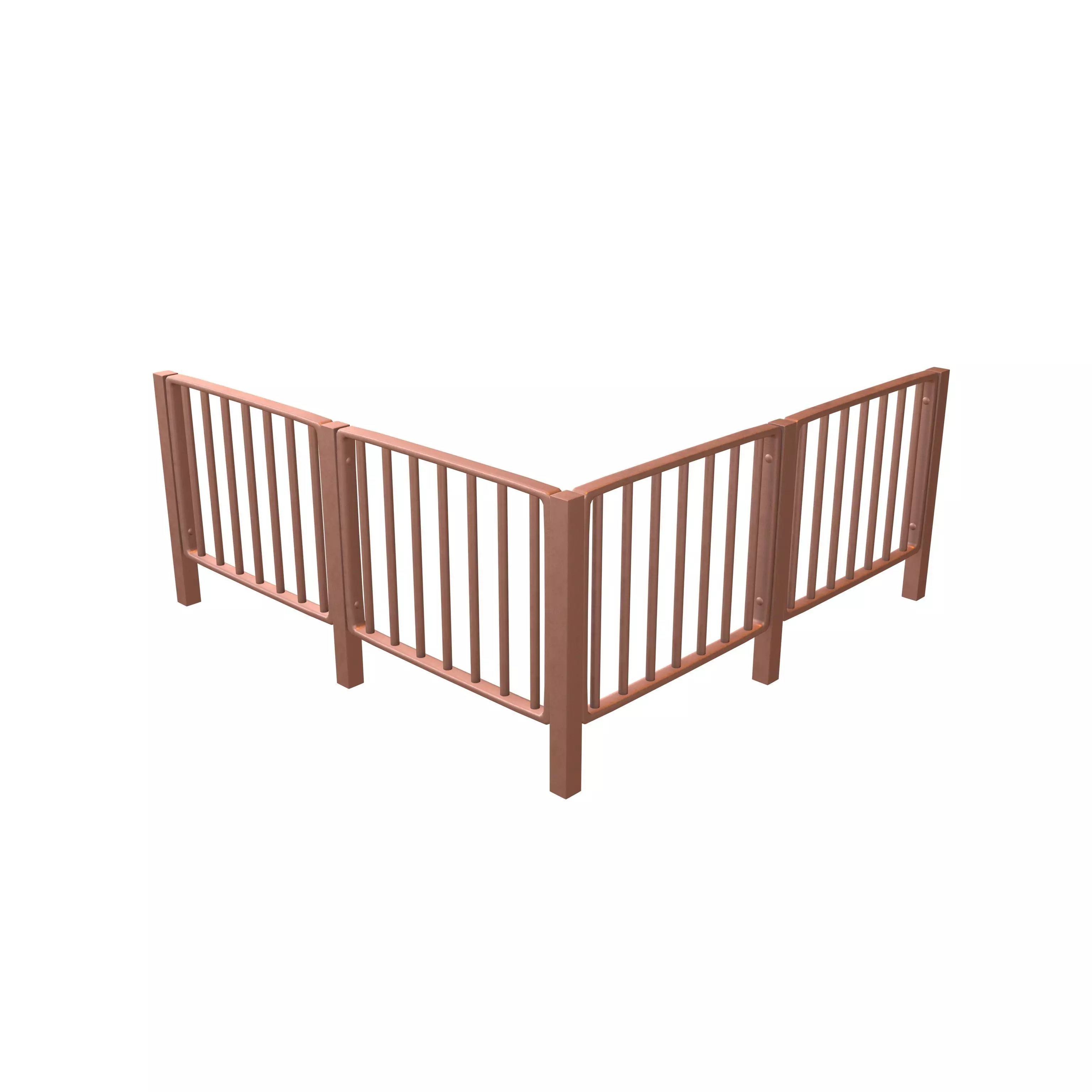 Iron Street Fence V3 003 Low-poly 3D model