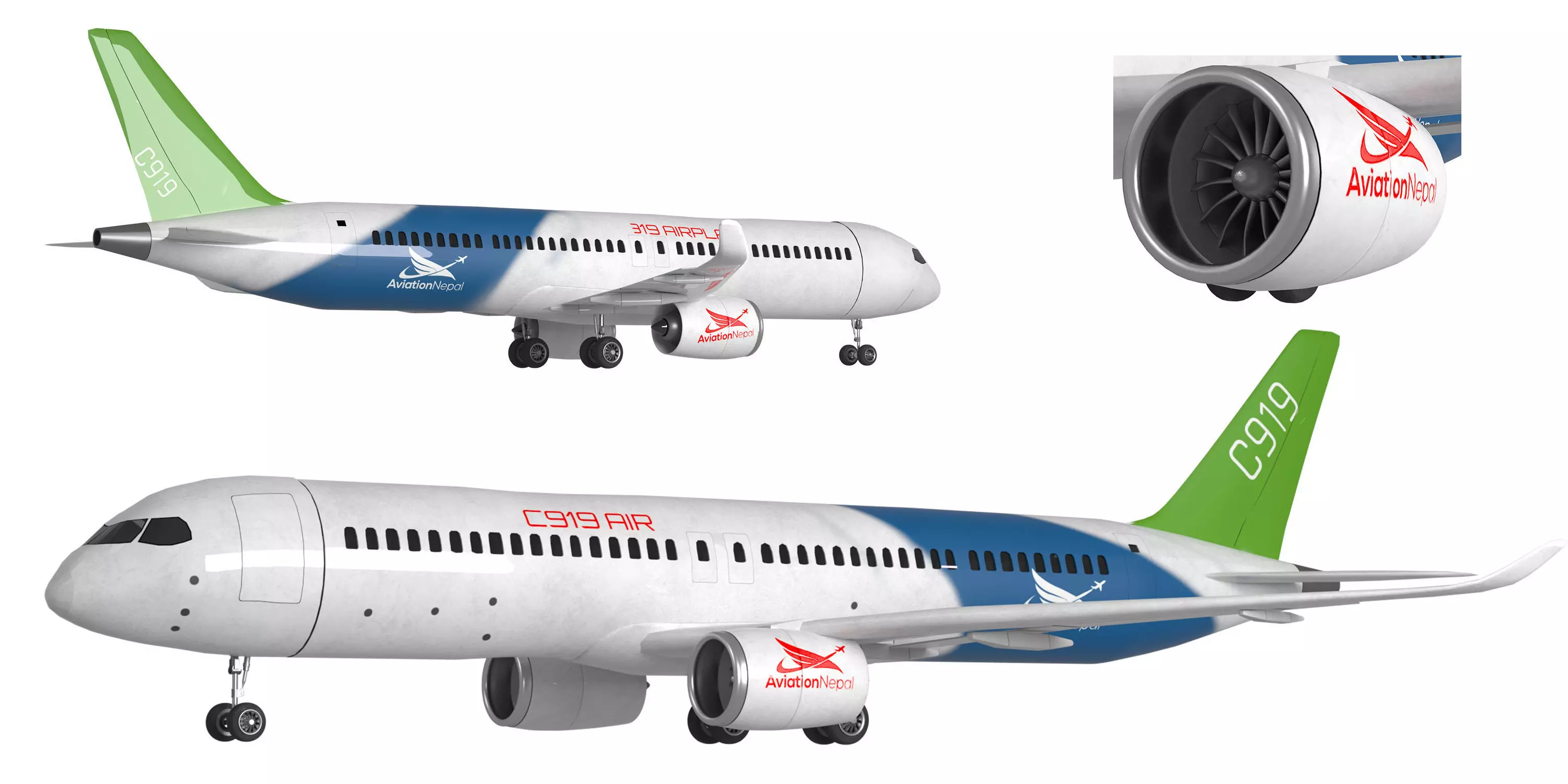 C919 Airplane 3D model_0