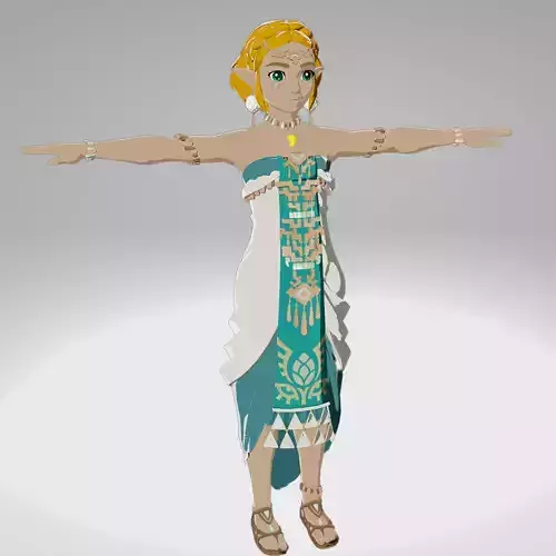 Legend of Zelda Tears of The Kingdom - Zelda   Zonai Dress Low-poly 3D model