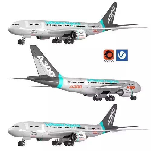 A300 airplane 3D model