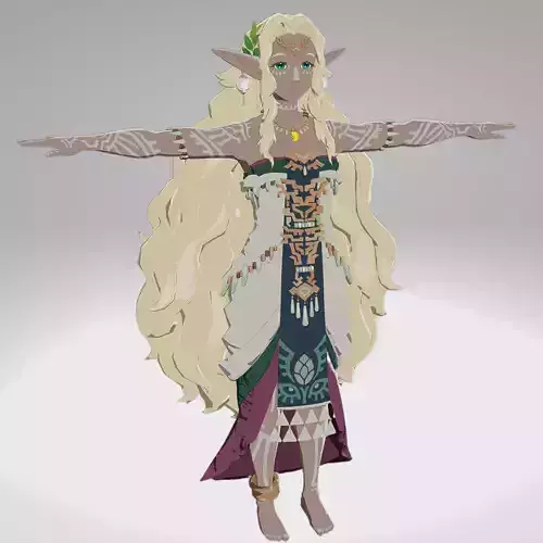 Legend of Zelda Tears of The Kingdom - Queen Sonya Low-poly 3D model