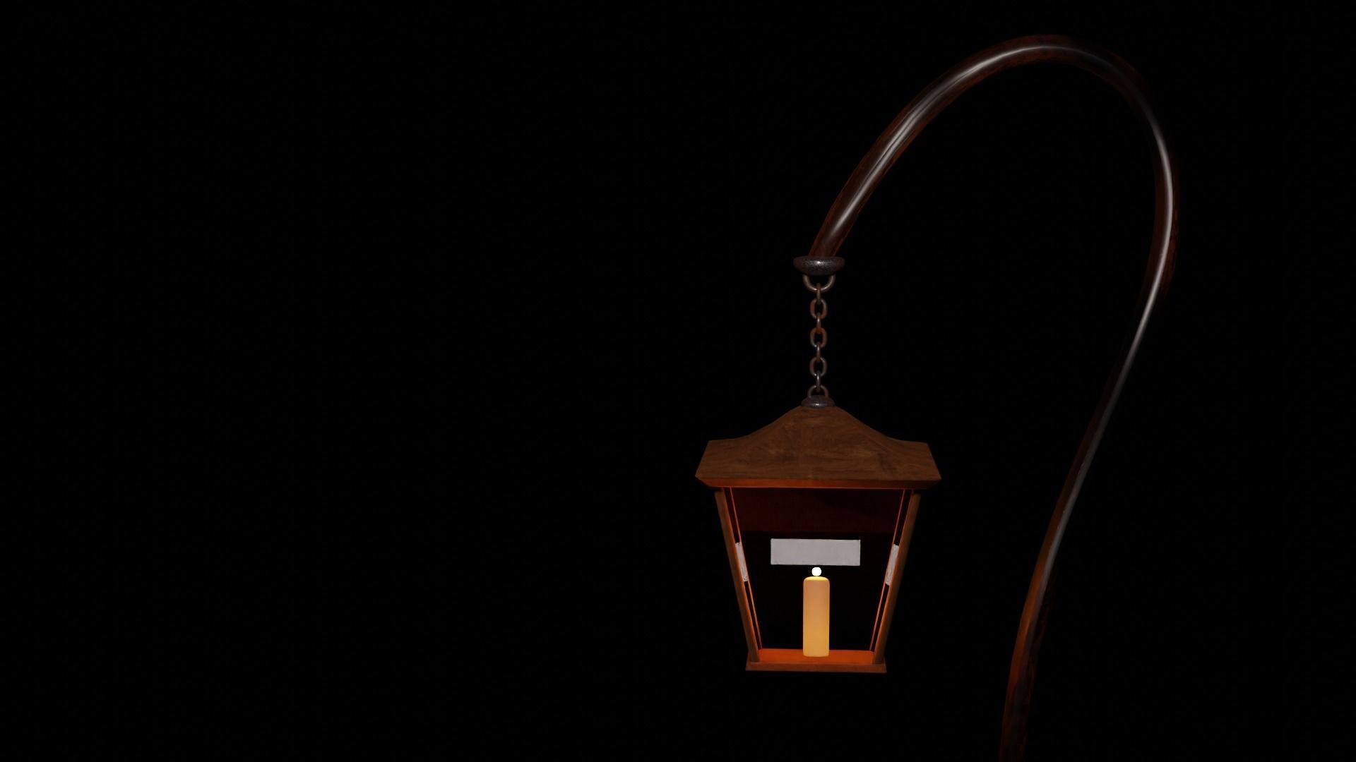 Lantern with candle 3D model_2