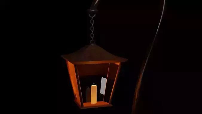 Lantern with candle 3D model Lantern with candle 3D model