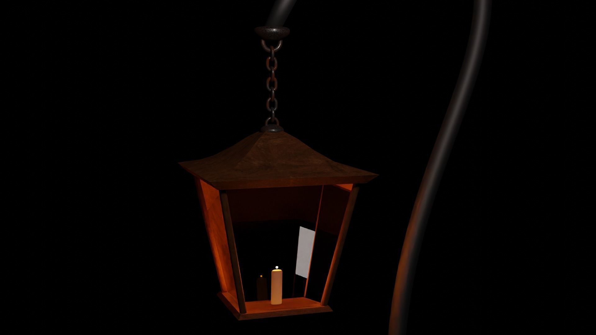 Lantern with candle 3D model_8