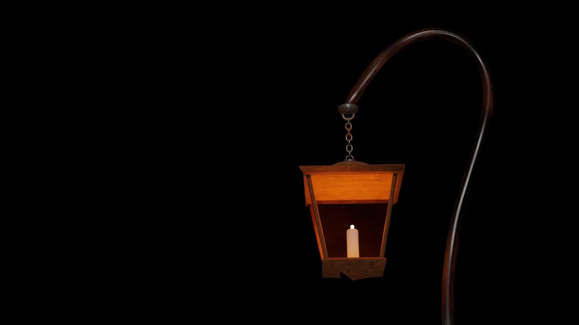 Lantern with candle 3D model_3