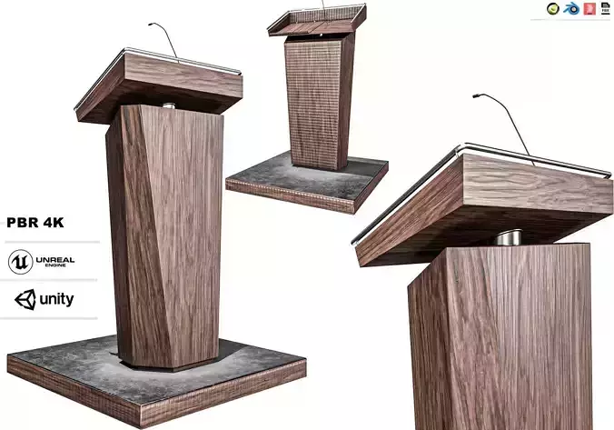 Podium Stand Low-poly 3D model
