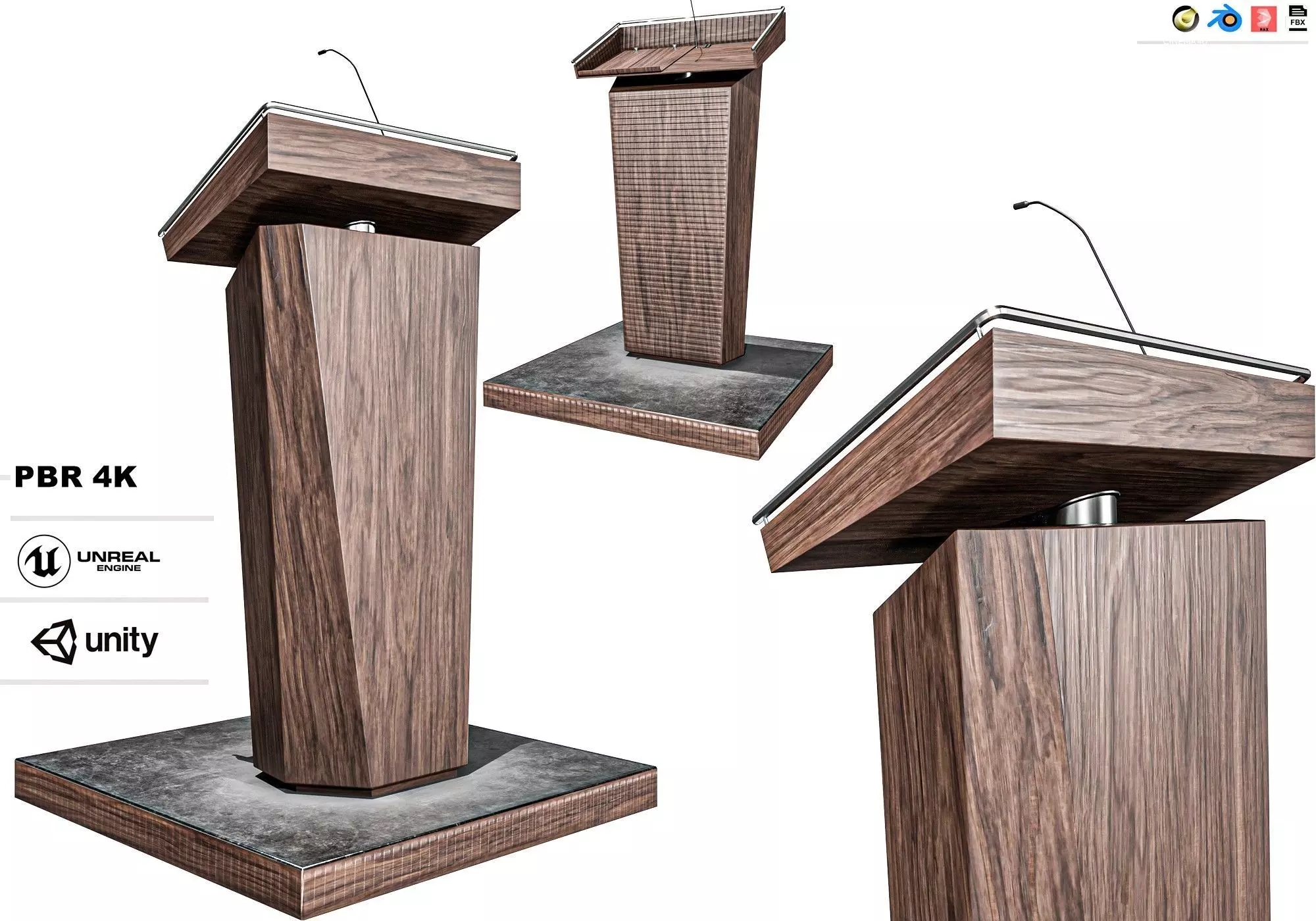 Podium Stand Low-poly 3D model
