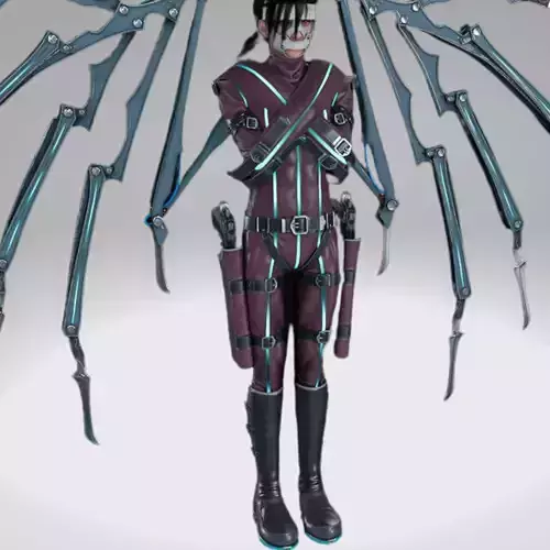 Final Fantasy - FF7R- Nero The Sable Raw 3D Model Low-poly 3D model