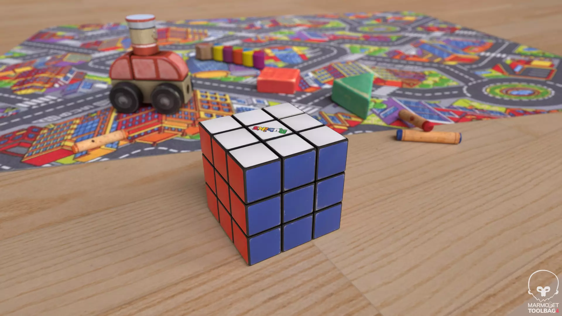 Rubiks cube Low-poly 3D model_0