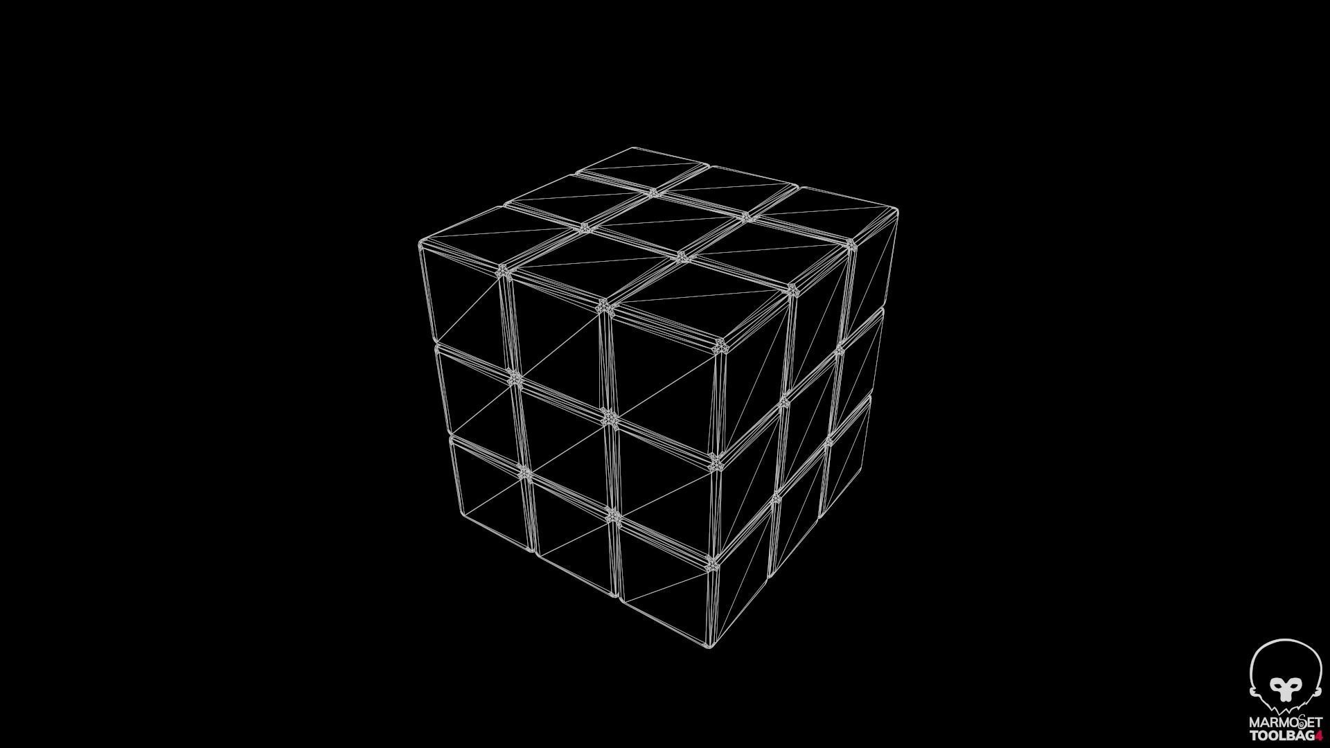 Rubiks cube Low-poly 3D model_11